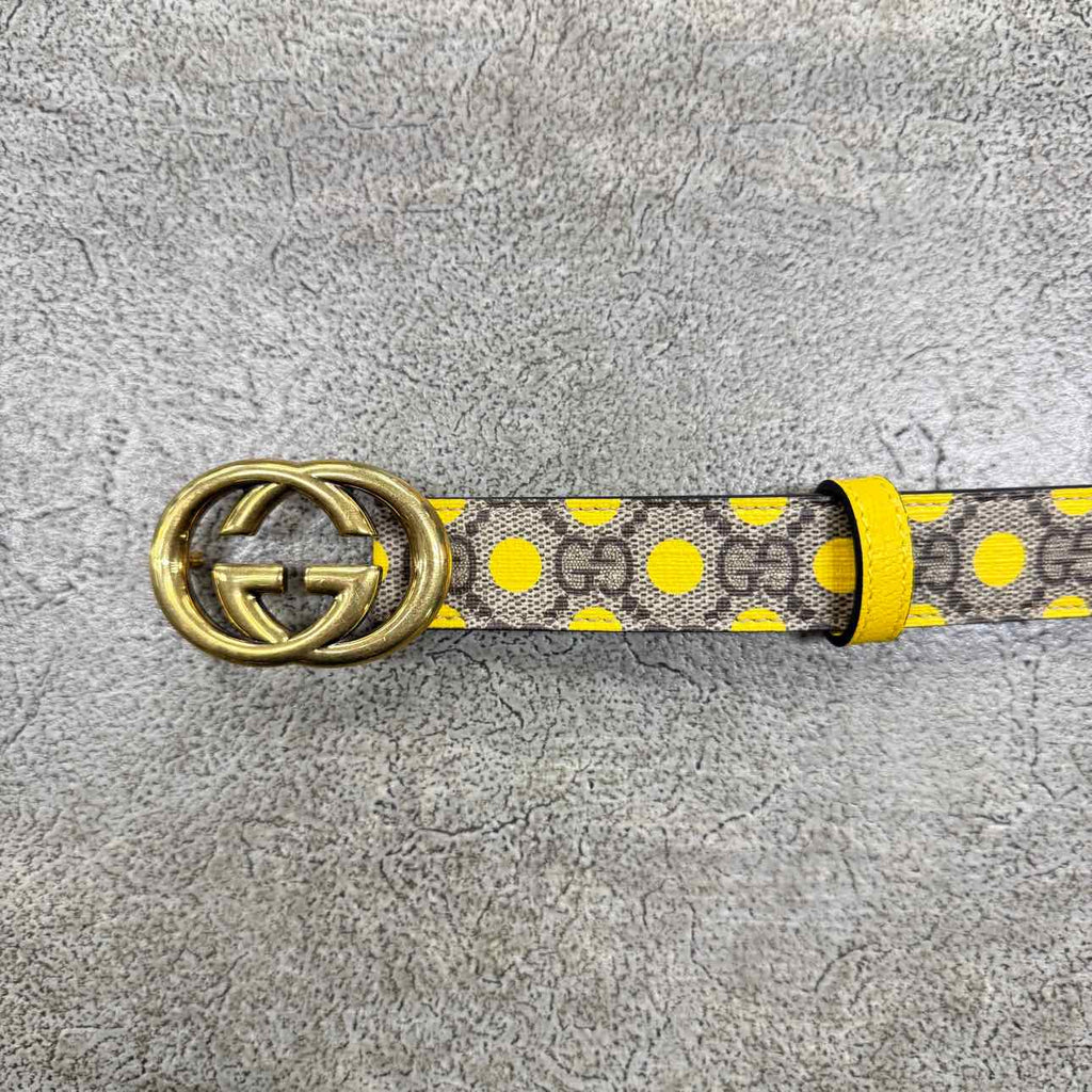 Gucci (W) Belt "POKE A DOT" New Yellow Size 34