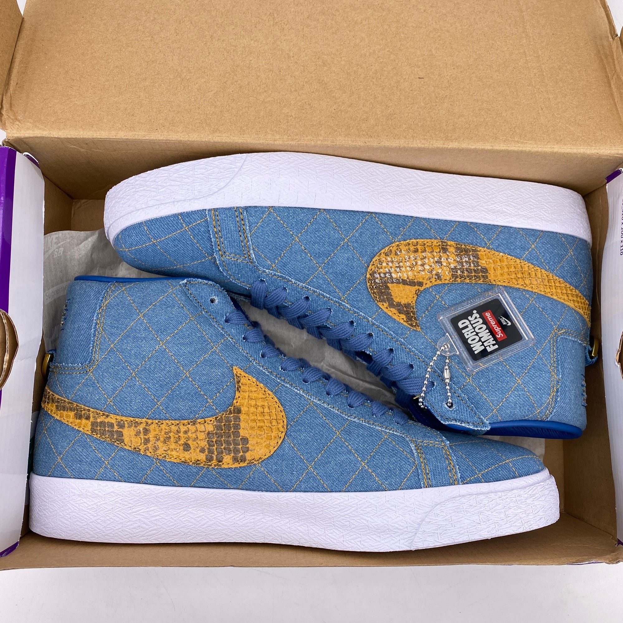 Nike SB Zoom Blazer Mid &quot;Supreme Denim&quot; 2022 New Size 8.5