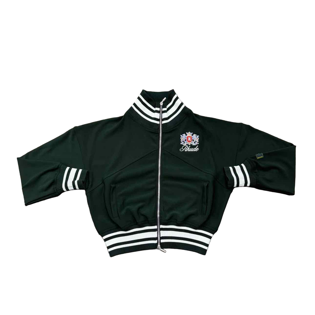 Rhude Zip Up "COLLEGE LOGO" Olive Used Size S