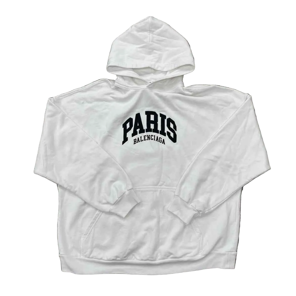 Balenciaga Hoodie "PARIS" White Used Size 2