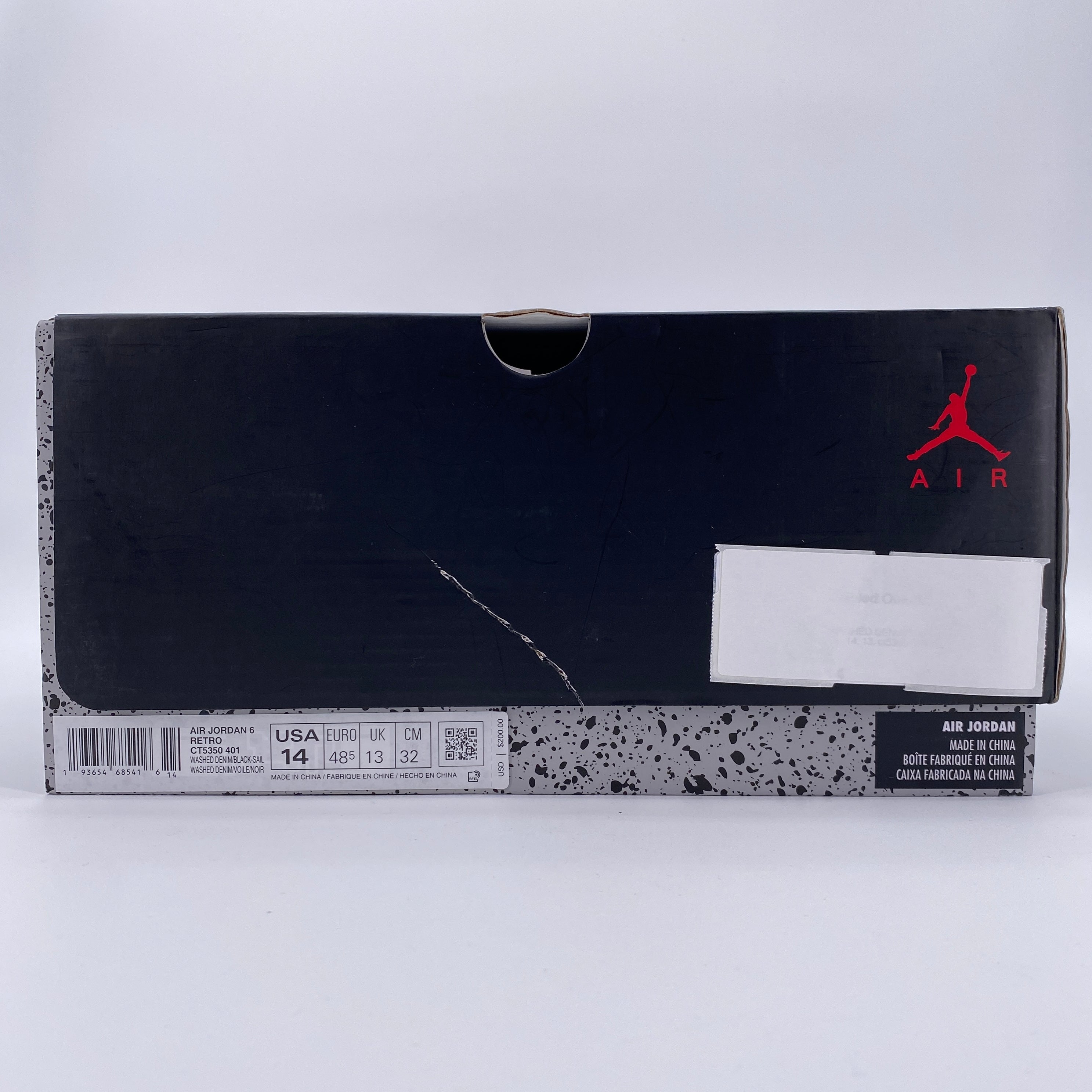 Air Jordan 6 Retro &quot;Washed Denim&quot; 2019 New Size 14