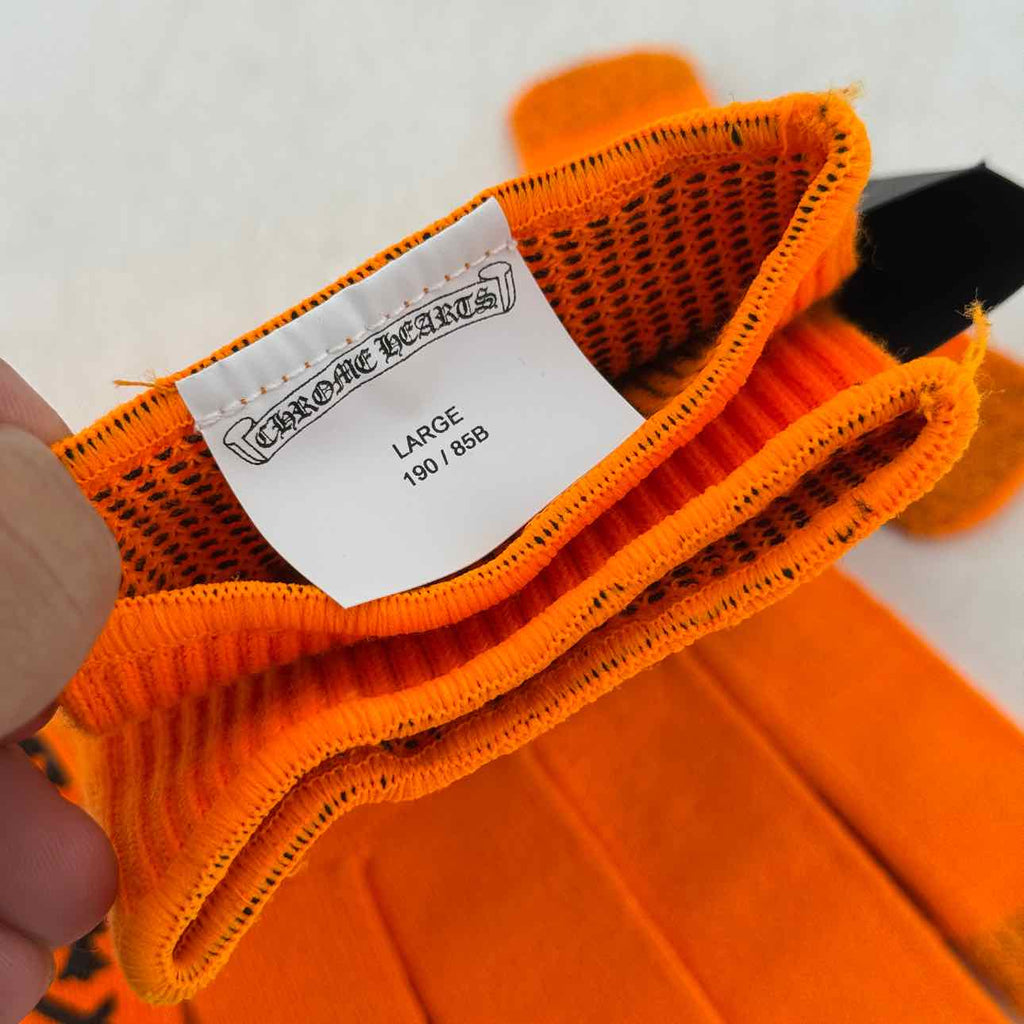 Chrome Hearts Gloves "CROSS" New Orange Size L