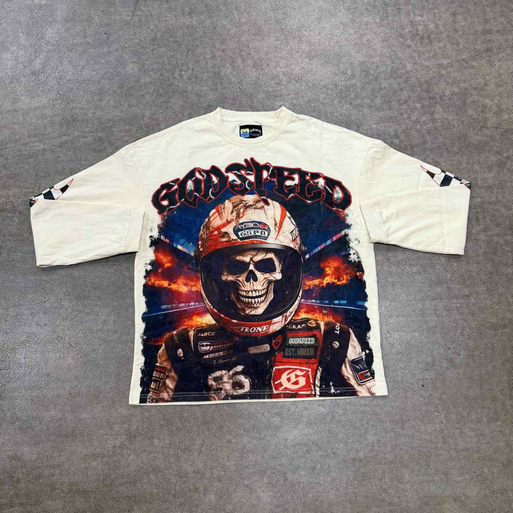 Godspeed Long Sleeve "RACER GOLDIE" Cream New Size M