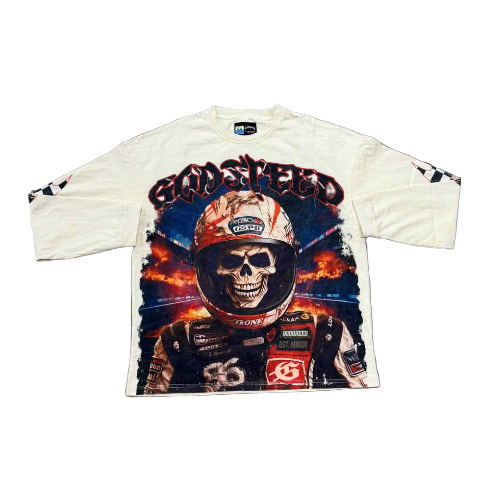 Godspeed Long Sleeve "RACER GOLDIE" Cream New Size M