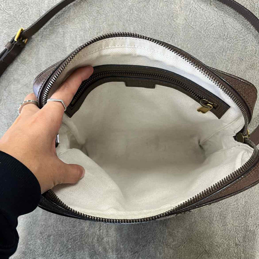 Gucci Messenger Bag "OPHIDIA GG SUPREME" Used Beige Size OS