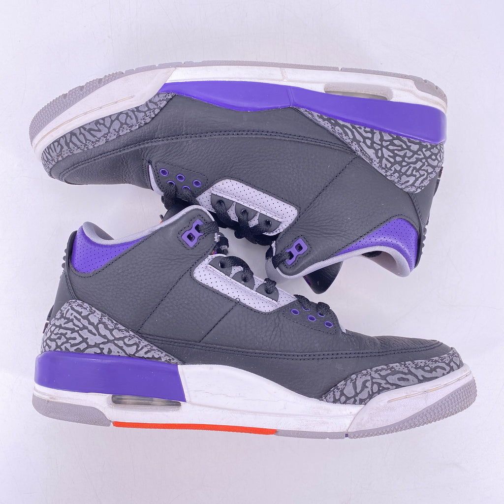 Air Jordan 3 Retro "BLACK COURT PURPLE" 2020 Used Size 10