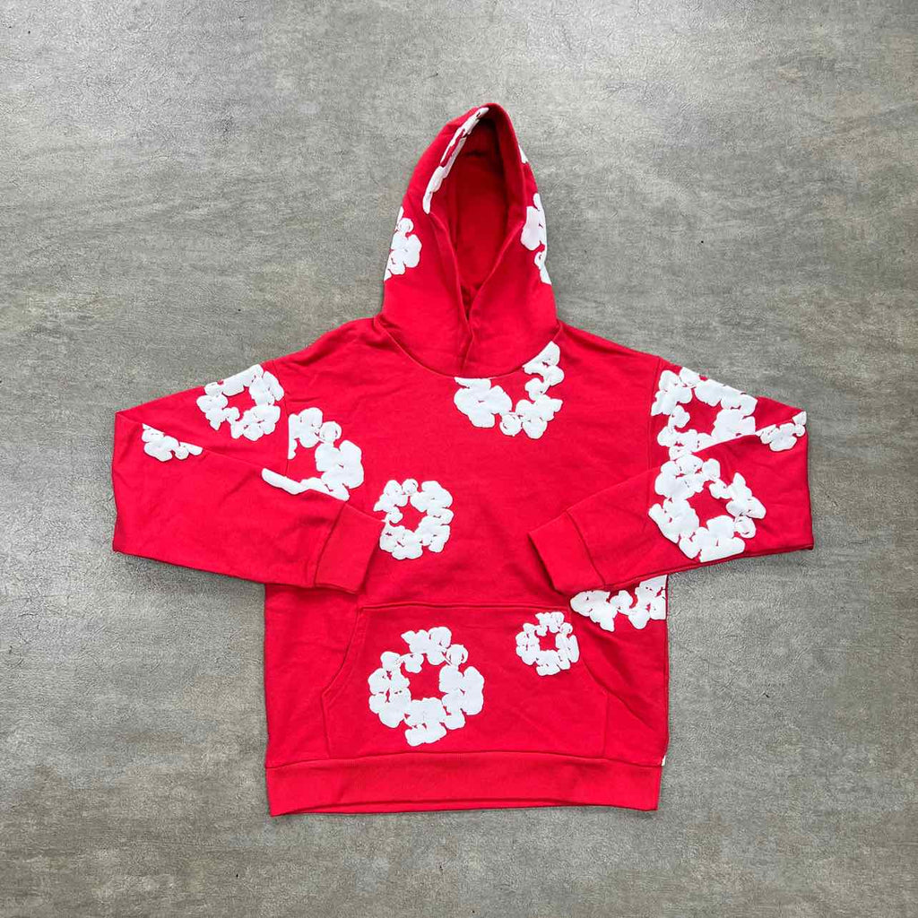 Denim Tears Hoodie "COTTON WREATH" Red New Size S