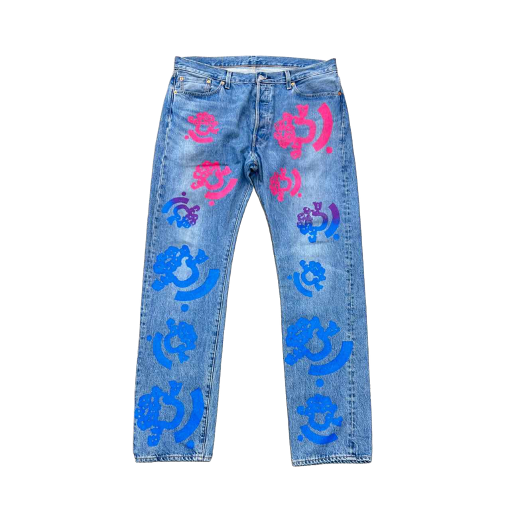 Denim Tears Jeans "BSTROY TEARS" Blue Used Size 36