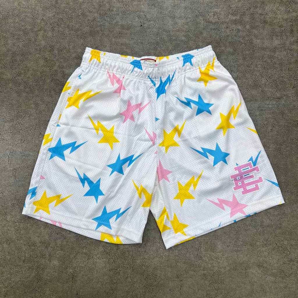 Eric Emanuel Mesh Shorts "BAPE EE" White New Size XL