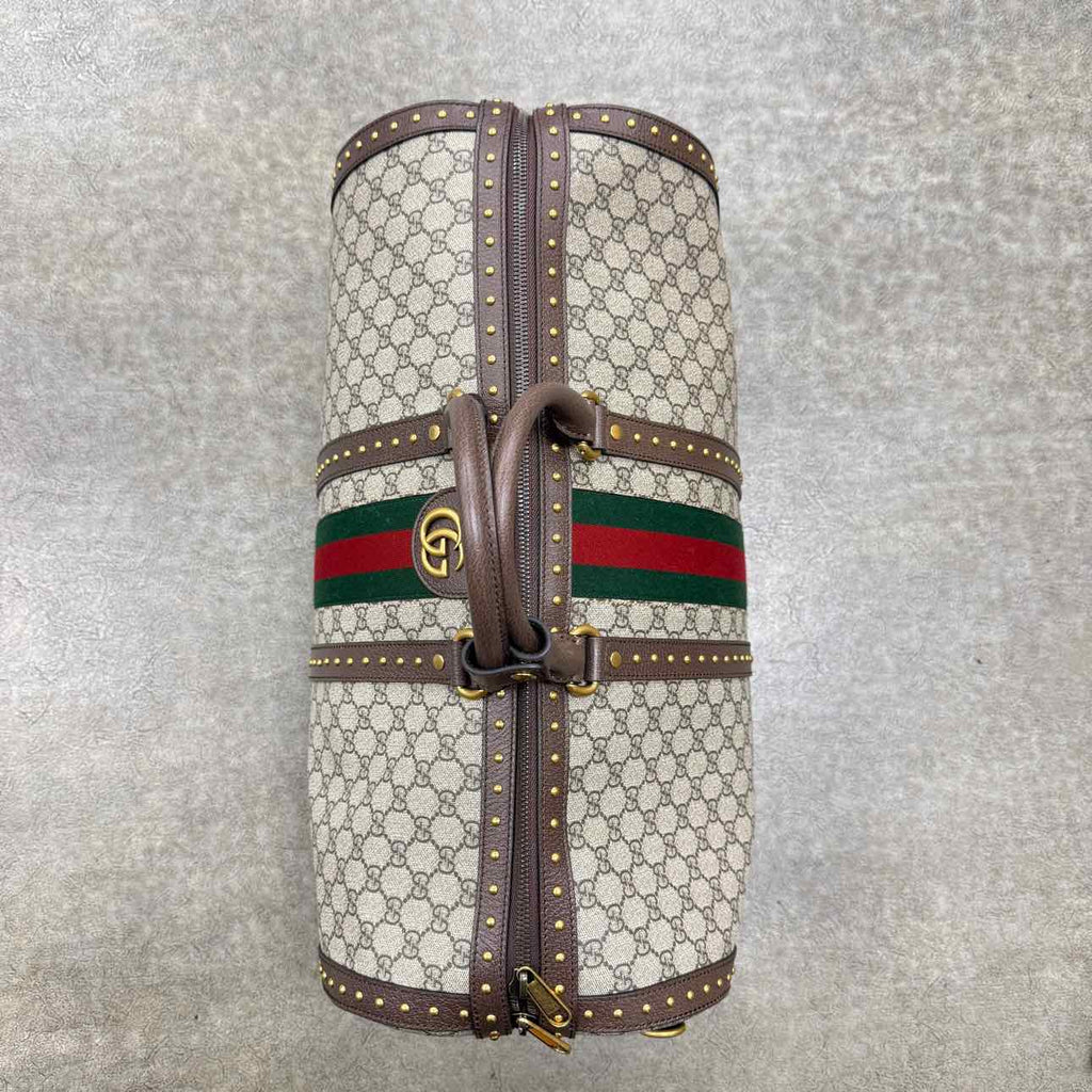 Gucci Duffle Bag "GG SUPREME SAVOY" New Brown Size L
