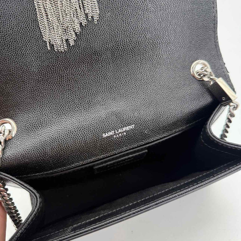YSL Shoulder Bag "KATE TASSEL" Used Black