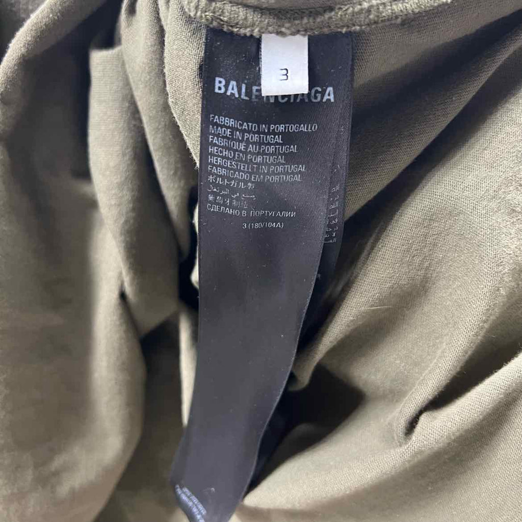 Balenciaga T-Shirt "STRIKE 1917" Olive Used Size 3