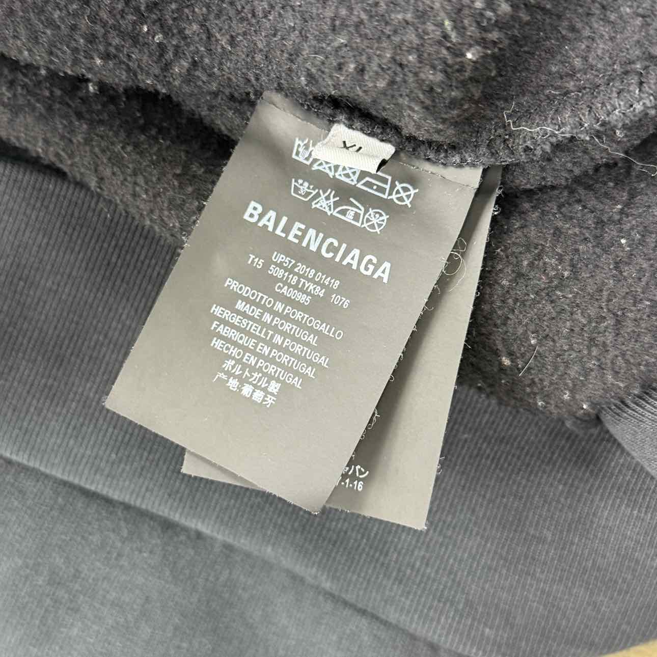 Balenciaga Hoodie &quot;COTTON LOGO&quot; Black Used Size XL