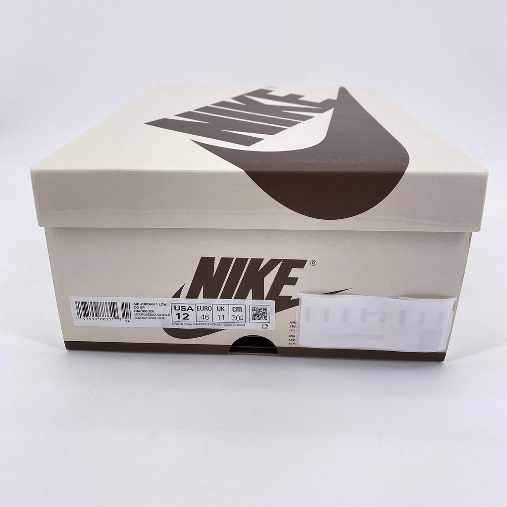 Air Jordan 1 Low OG SP "Travis Scott Medium Olive" 2024 New Size 12