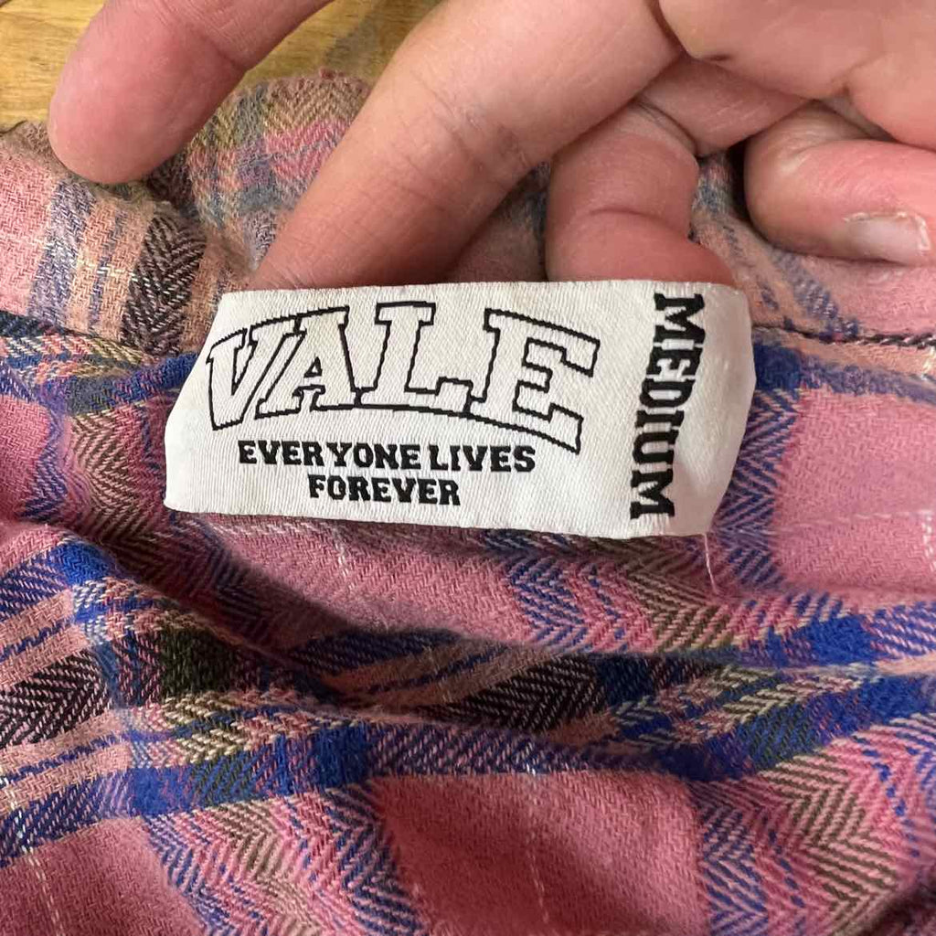 Vale Button Up "PLAID" Pink Used Size M