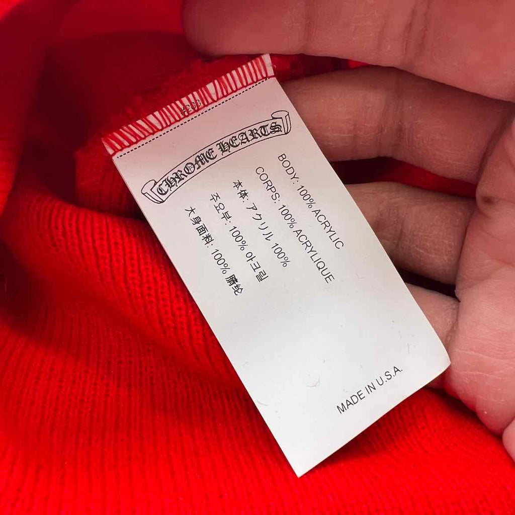 Chrome Hearts Beanie "CH LOGO" New Red Size OS