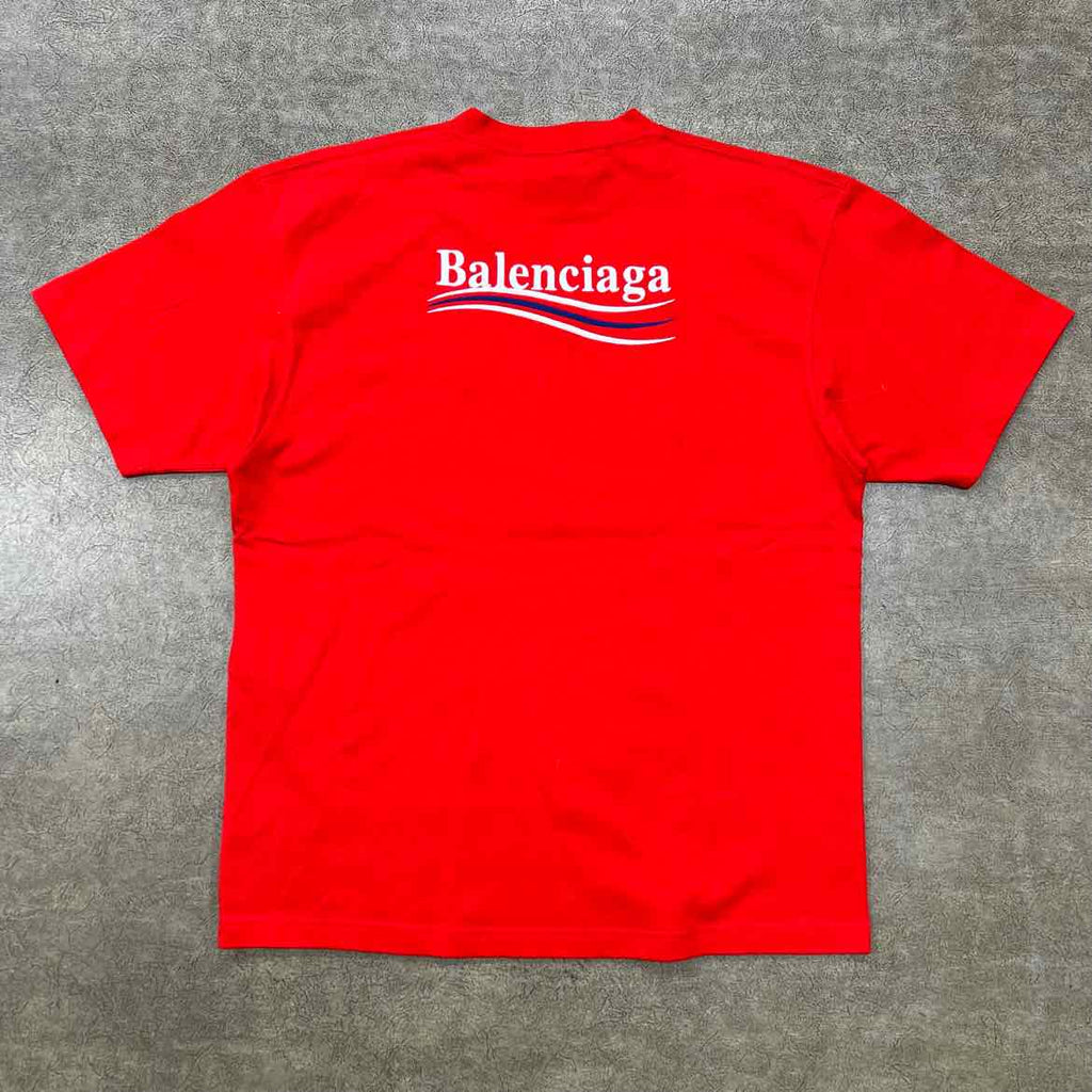 Balenciaga T-Shirt "CAMPAIGN" Red New Size S