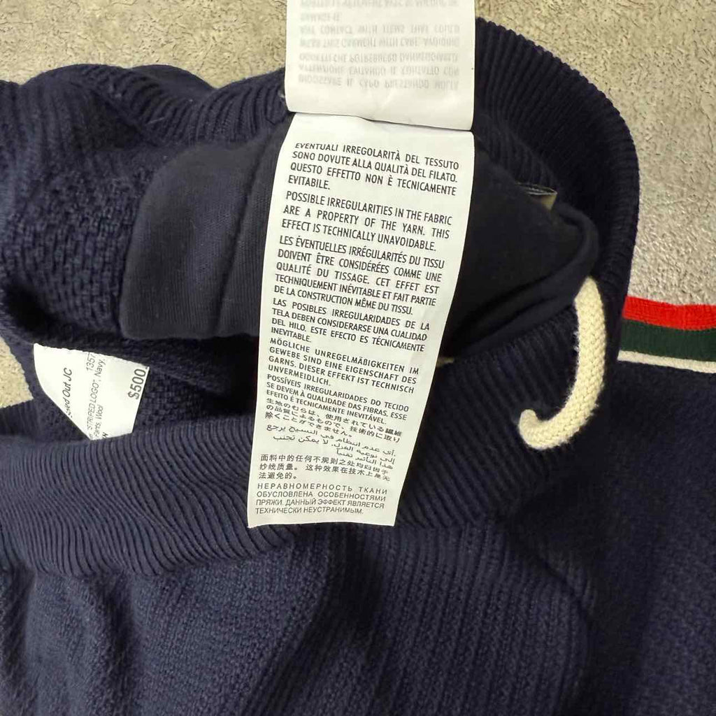 Gucci Sweatpants "STRIPED LOGO" Navy Used Size L