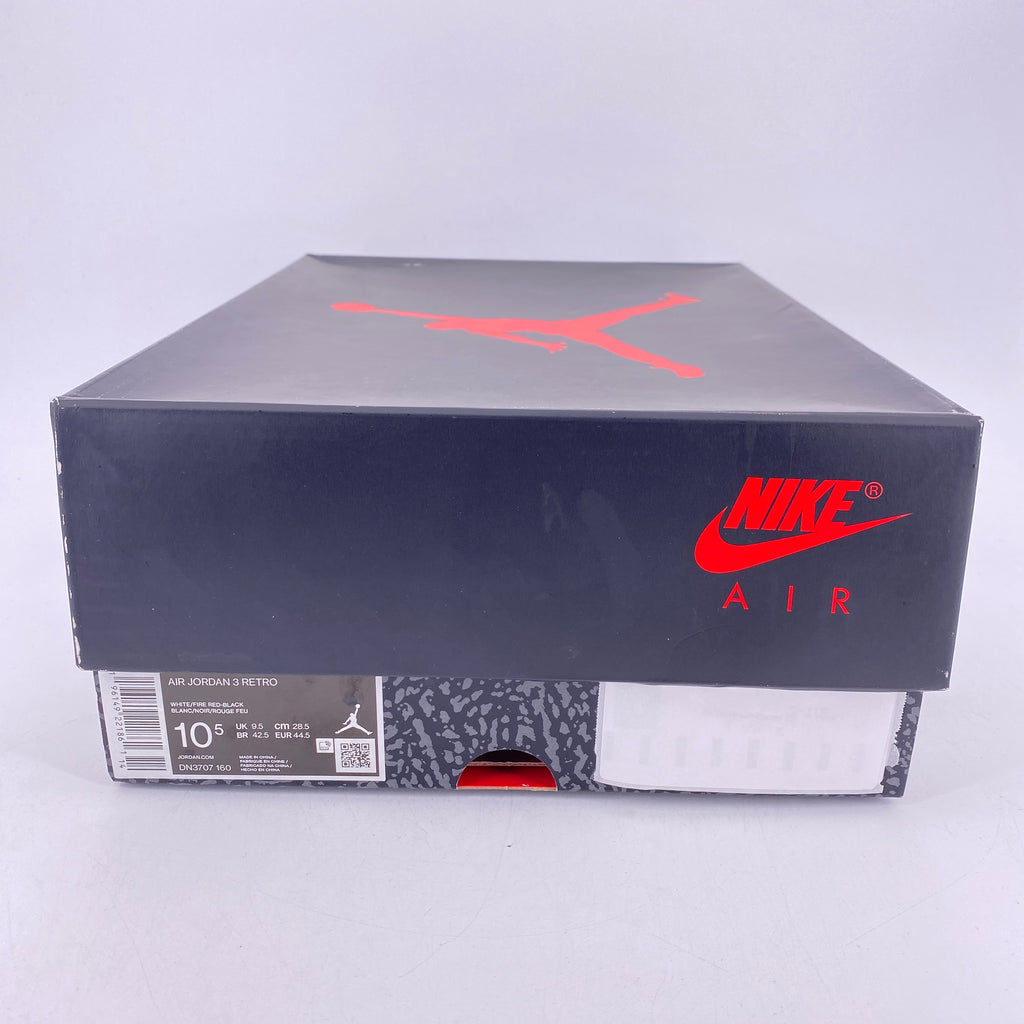 Air Jordan 3 Retro "Fire Red" 2022 New Size 10.5