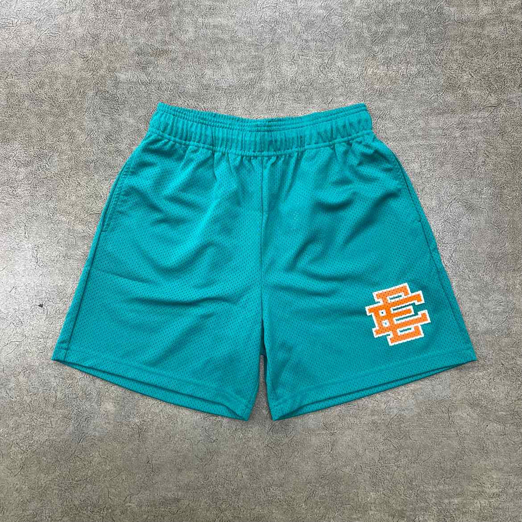 Eric Emanuel Mesh Shorts "BASIC LOGO" Frosty Spruce New Size M