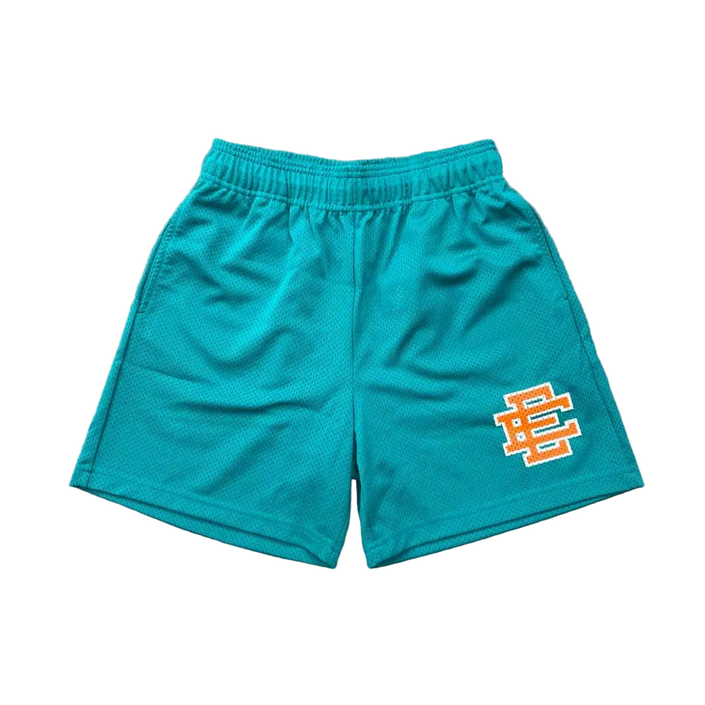 Eric Emanuel Mesh Shorts "BASIC LOGO" Frosty Spruce New Size M