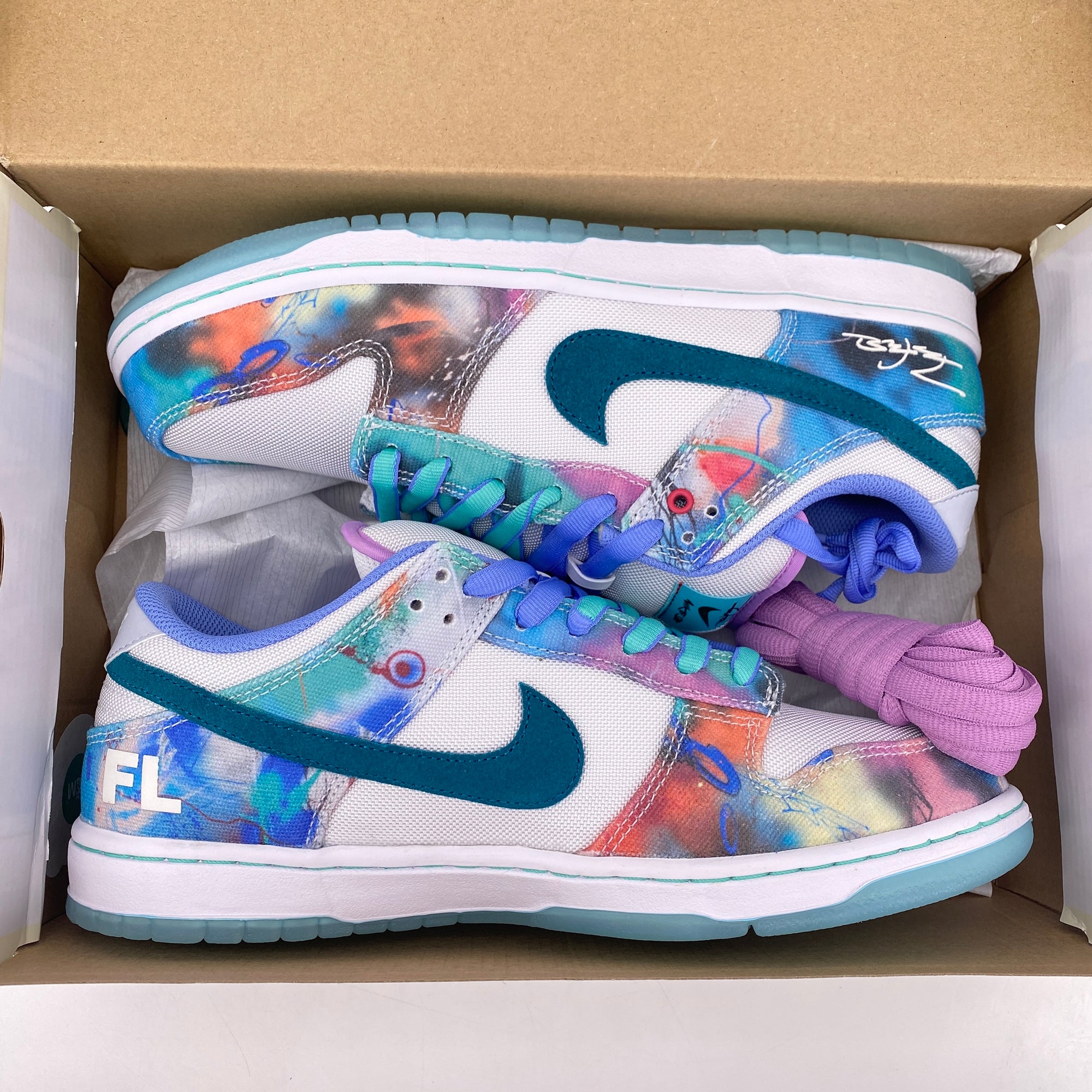 Nike SB Dunk Low &quot;Futura Lab Bleached Aqua&quot; 2024 New Size 10