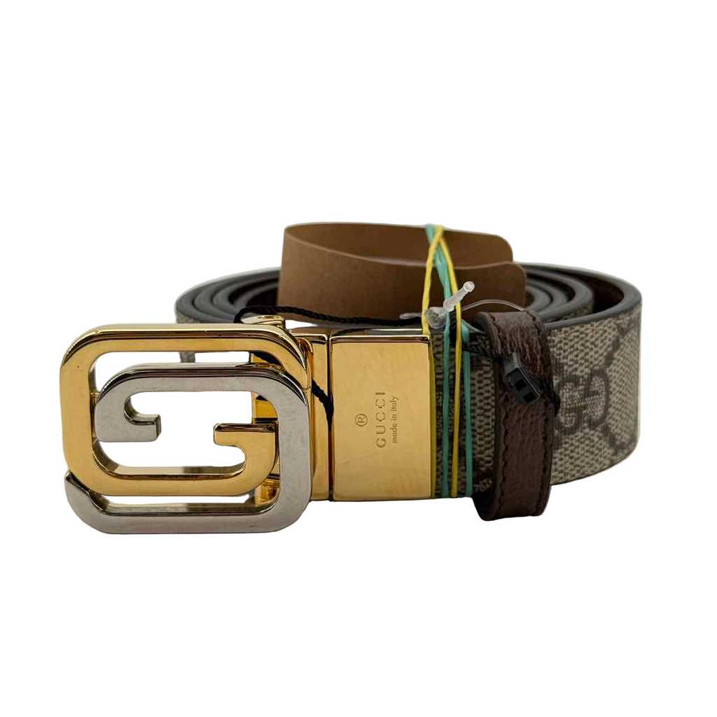 Gucci Belt "GG MONOGRAM" New Brown Size 32 (W)