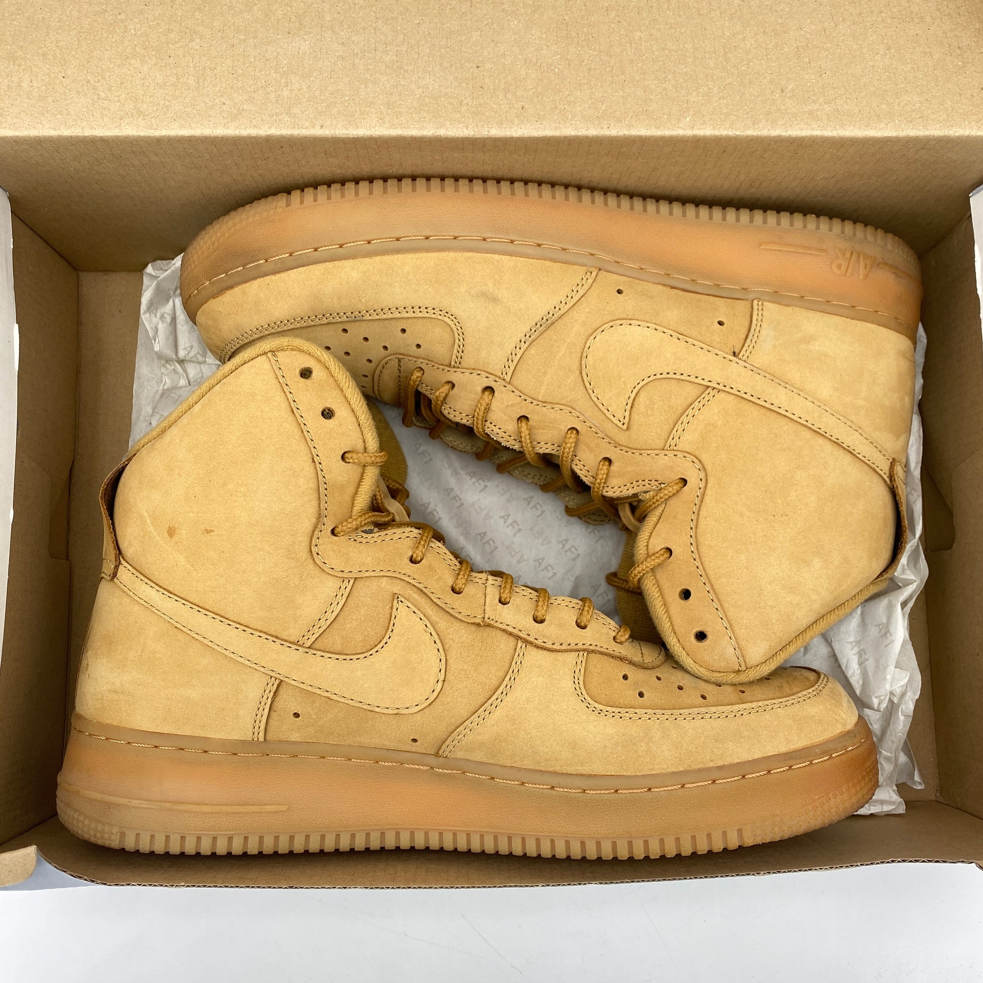 Nike Air Force 1 High &quot;Wheat&quot; 2015 Used Size 9.5