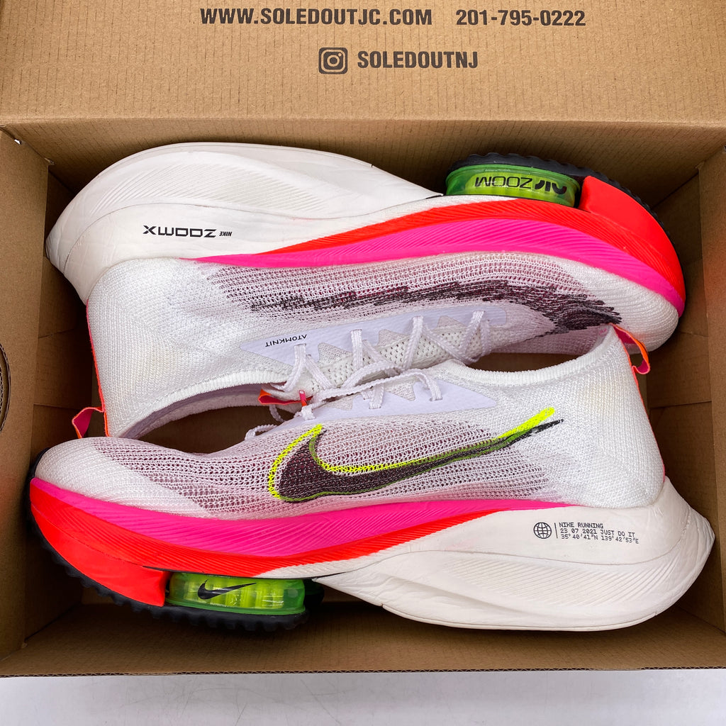 Nike Air Zoom Alphafly Next% Flyknit "White Pink" 2021 Used Size 12