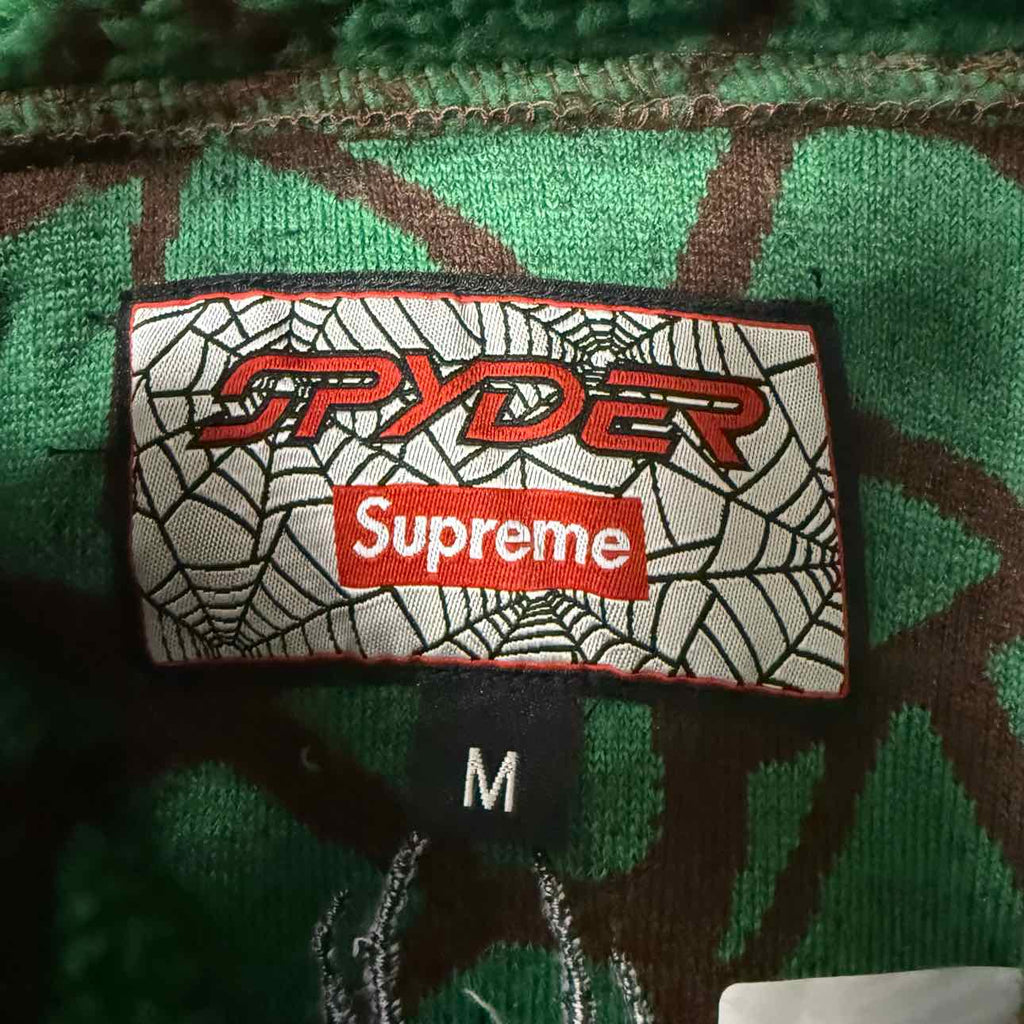Supreme Fleece Jacket "SPYDER WEB" Brown Used Size M