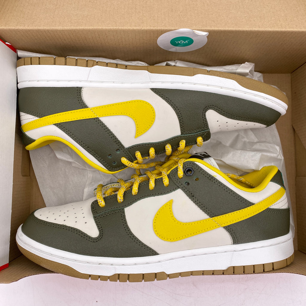 Nike Dunk Low Retro PRM "Cargo Khaki Vivid Sulfur" 2023 Used Size 9.5