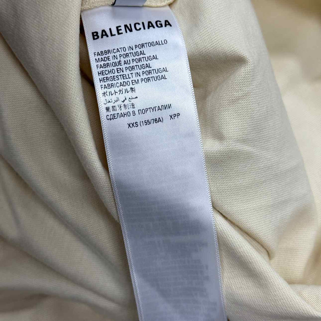Balenciaga T-Shirt "CAMPAIGN" Cream New Size XXS