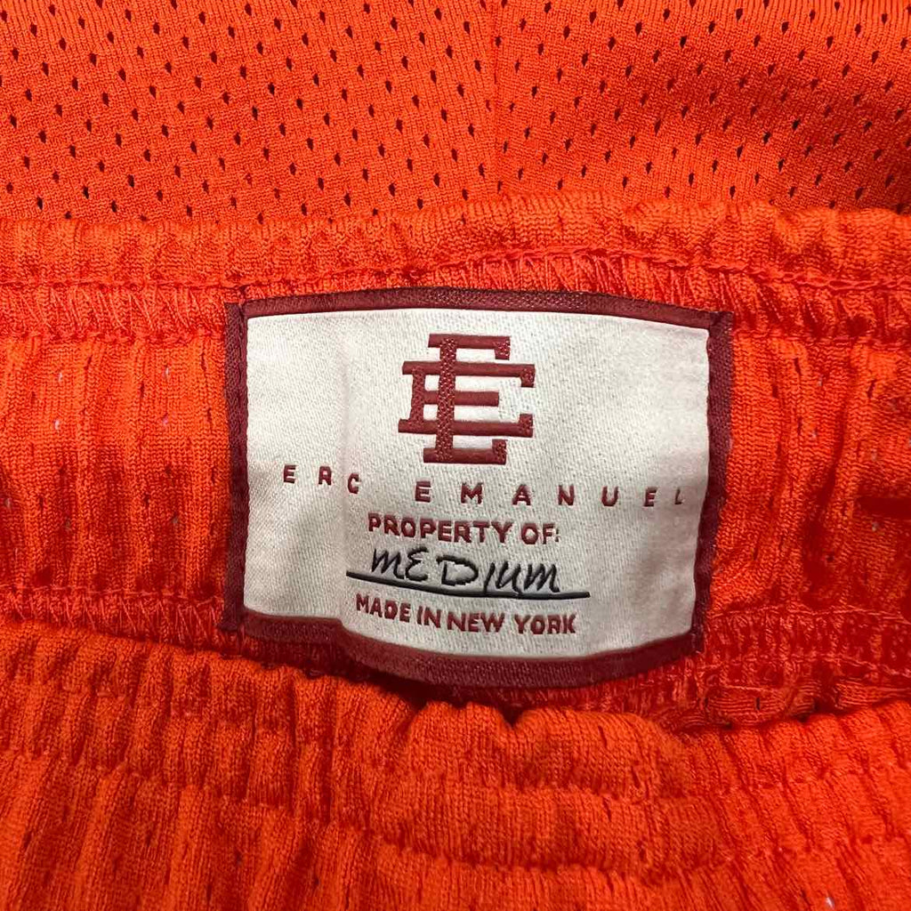 Eric Emanuel Mesh Shorts "BASIC LOGO" Orange New Size M