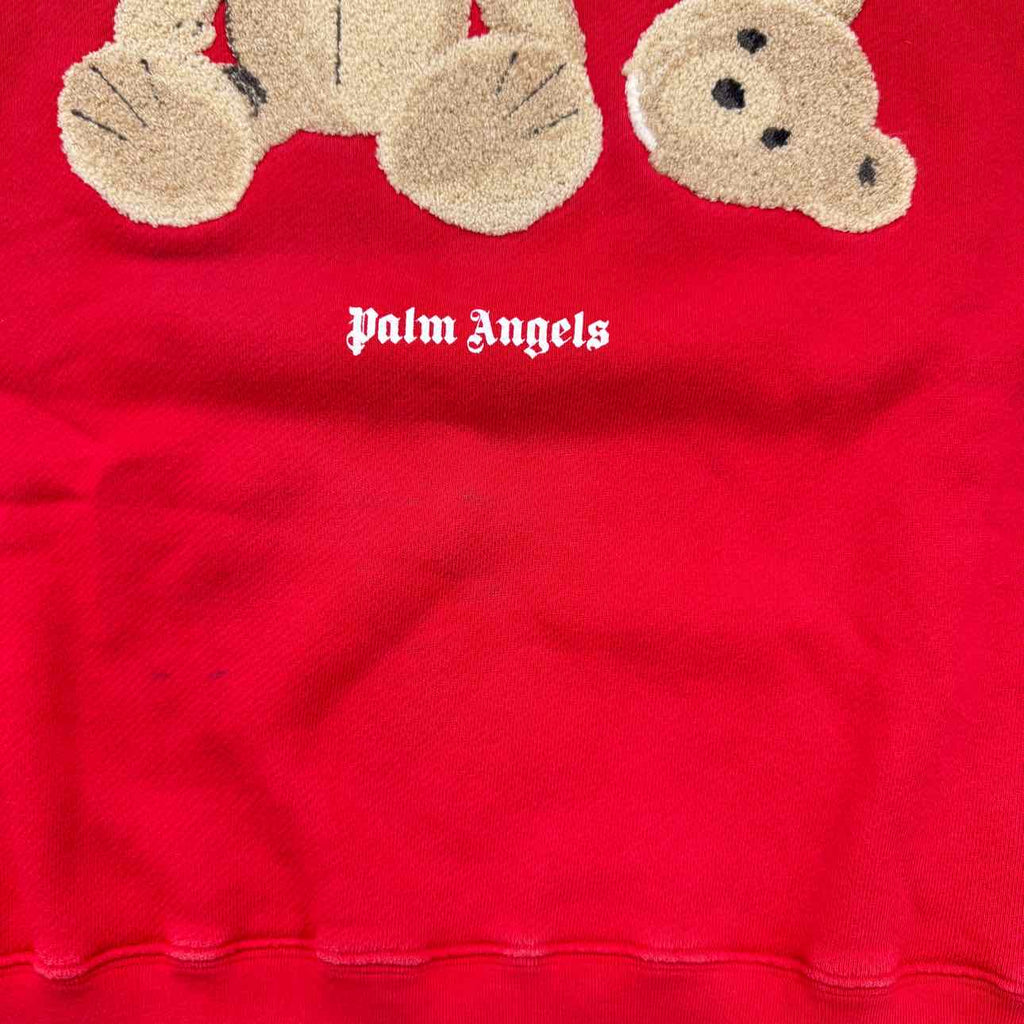 Palm Angels Crewneck Sweater "BEAR" Red Used Size XS