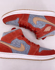 Air Jordan 1 Mid "Denim Red" 2021 Used Size 11