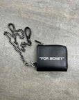 OFF-WHITE Chain Wallet "FOR MONEY" New Black