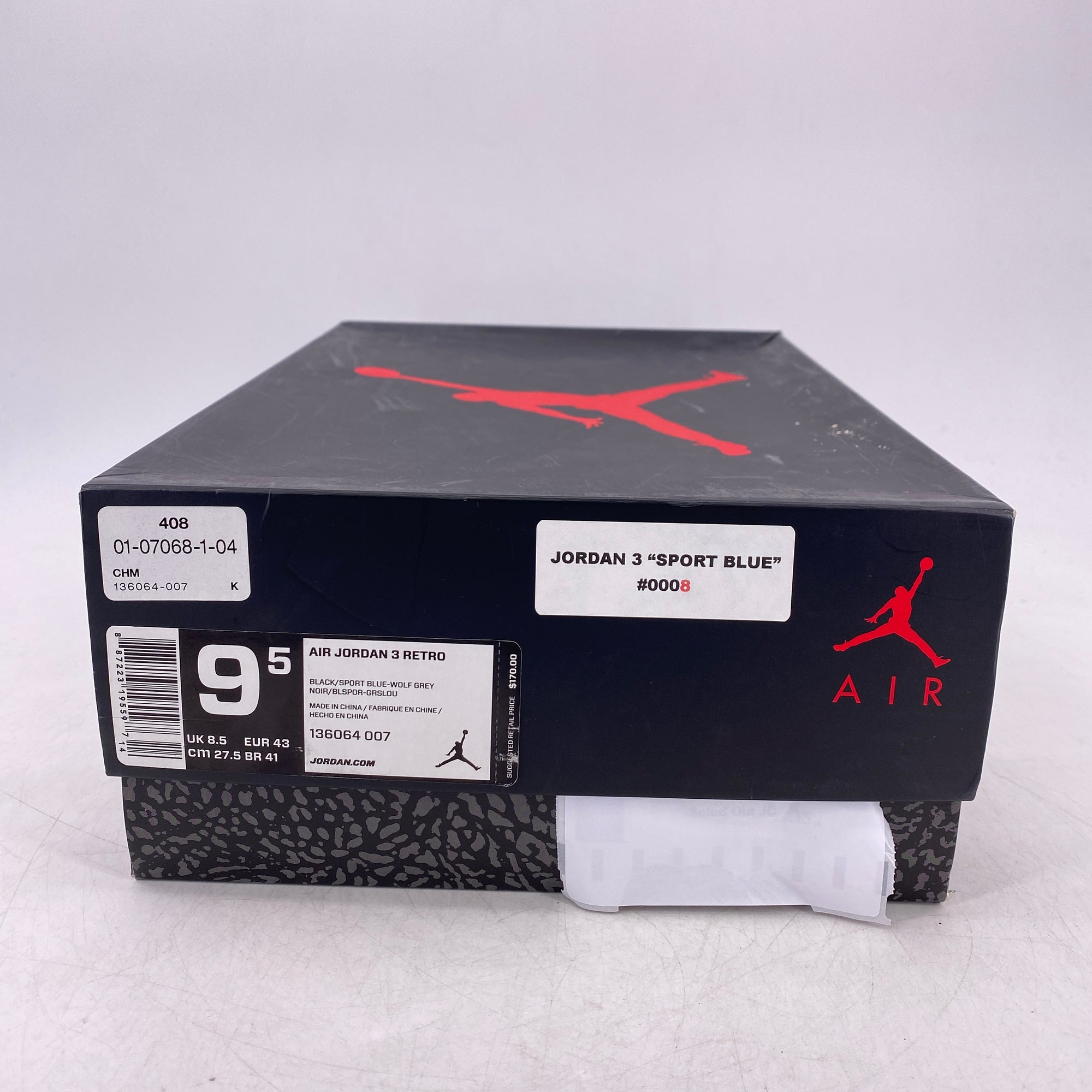 Air Jordan 3 Retro &quot;Sport Blue&quot; 2014 Used Size 9.5
