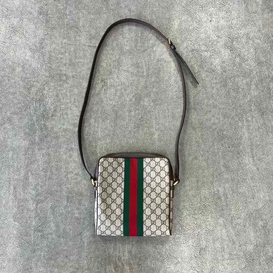 Gucci Messenger Bag "OPHIDIA GG SUPREME" Used Beige Size OS