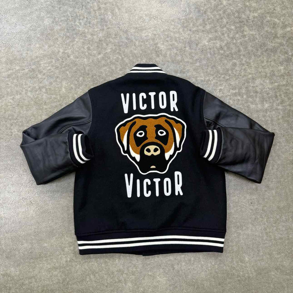 Human Made Varsity Jacket "VICTOR VICTOR" Black Used Size M