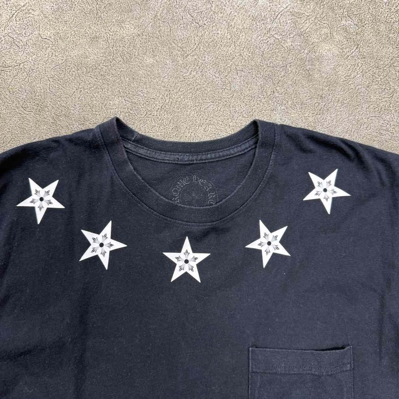 Chrome Hearts T-Shirt &quot;BLACK STARS&quot; Black Used Size L