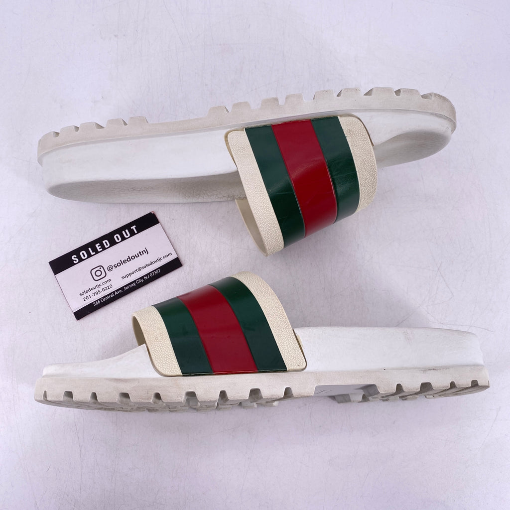Gucci Slide "Red Green Stripe"  Used Size 9G