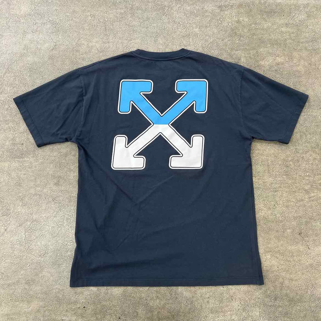 OFF-WHITE T-Shirt "ARROW" Blue Used Size 2XL