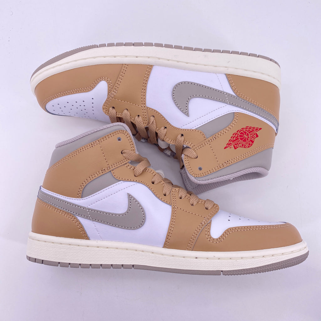 Air Jordan 1 Mid "Rattan White College Grey" 2025 New Size 8.5