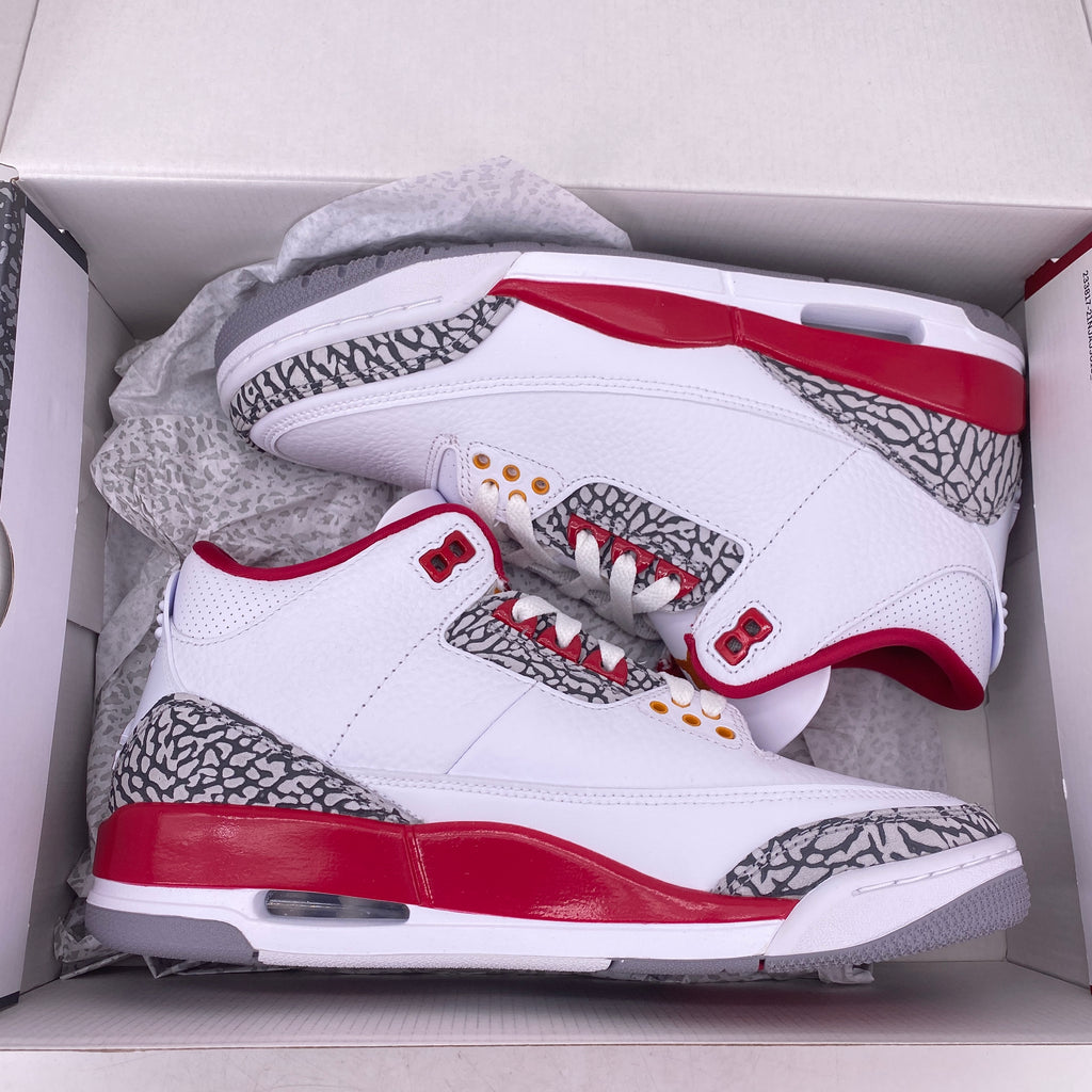Air Jordan 3 Retro "Cardinal Red" 2022 New Size 8.5