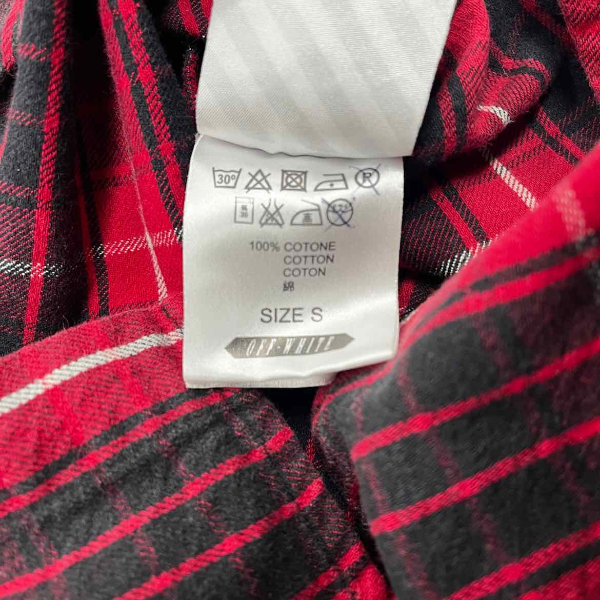 OFF-WHITE Flannel &quot;DIAGONAL&quot; Red Used Size S