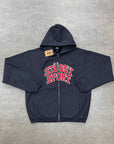 Stussy Zip Up "SPORT LOGO" Washed Black New Size 2XL