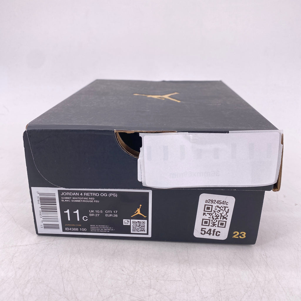 Air Jordan (PS) 4 Retro "White Cement" 2025 New Size 11c