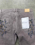 Purple Jeans "PAINT SPLATTER ORANGE" Grey Used Size 38