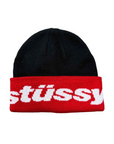 Stussy Beanie "HELVETIA JACQUARD" Used Black Size OS