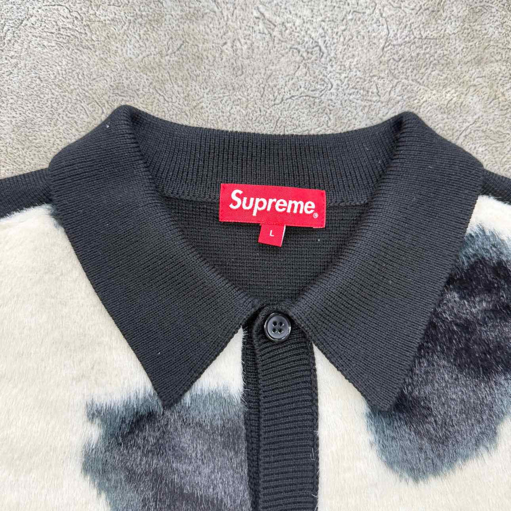 Supreme Cardigan "COW PRINT" Black Used Size L